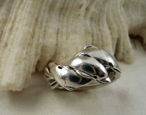LADIES STERLING SILVER'925 DOLPHIN 3 BAND PUZZLE RING!!