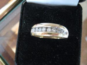 Mans 14k Yellow Gold DIAMOND BAND for sale Price $