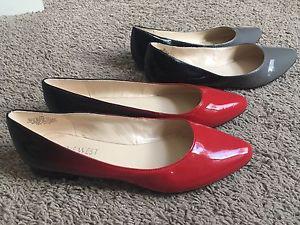 New! Nine West Gray and Red Ombre Shoes Sz5M