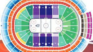 OILERS VS SHARKS APRIL 12 LOWER BOWL TICKETS ROW 4 AISLE