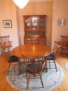 Oak Dining Room Table and China Cabinet