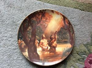 Plate 8 1/2 diameter the Baptism of Jesus- Dan Kueker