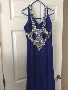 Royal blue prom dress lots of sequence