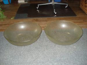 TWO COMMERCIAL SERVING-MIXING BOWLS