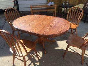 Table and four chairs