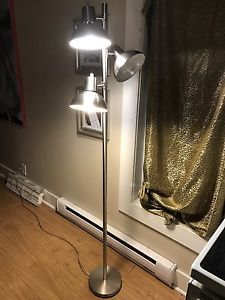 Tall silver task lamp