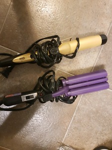 Triple barrel and curling iron
