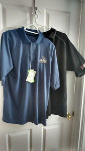 Two golf shirts Moosehead light brand new one is large one