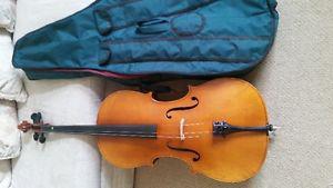 Used Cello Guitar with a Bow + Case