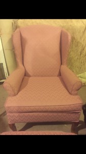 WING BACK CHAIR AND OTTOMAN