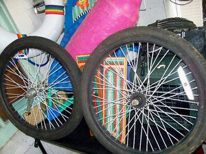 20"X195 FRONT AND BACK COMPLETE WHEEL COASTER BRAKE,