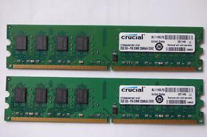 4 Gb (2 x 2Gb) PC DDR2 - Crucial 240 pin DIMM