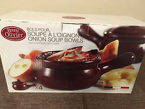4 Onion soup bowls- Brand new in box