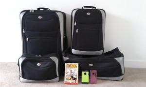 4 Piece Luggage Set, Comic & Iphone Cases