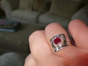 A Great Easter Gift, Genuine Ruby ladies ring, size 7