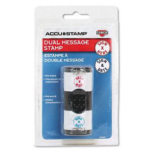 Accustamp Dual Stamper-Sign Here/Sign and Date-New in