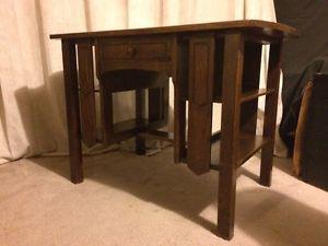 Antique oak library table/desk