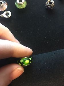 Authentic Green Polka Dot Murano Bead Pandora Charm