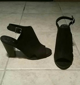 Black suede heel
