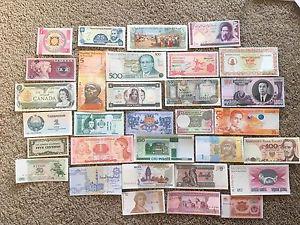 Collection 31 pcs World Banknotes - 5 Continents -Crisps