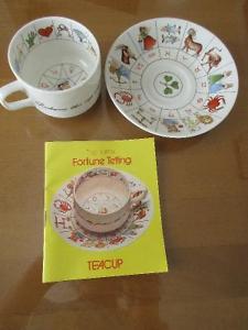 Fortune Telling cup, saucer and booklet.