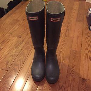Grey/teal women's hunter boots