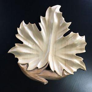 Hand-carved Wood Maple Leaf Dish