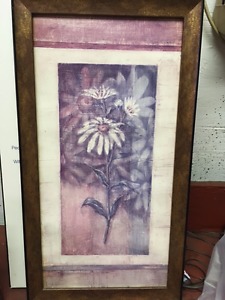 Lovely old framed picture -Daisies