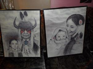 NATIVE ART, AMY FRANKS PRINTS 16 X 20 INCHES $40 EACH.