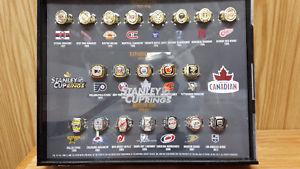 NHL RING SET/DISPLAY CASE