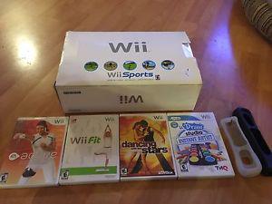 Nintendo Wii in the box with games