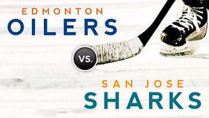 Oilers Vs Sharks game 2 Friday Night Section 110 Lower Bowl
