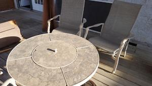 Patio fire pit with 4 chairs