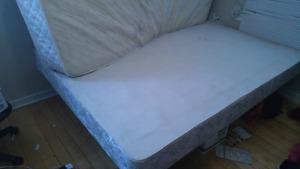 Queen Mattress with box spring and steel bed frame