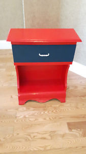Red & blue night stand