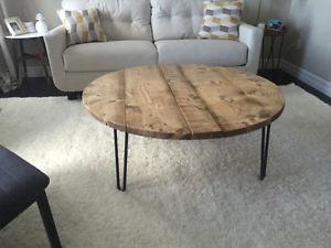 Round hairpin leg coffee table