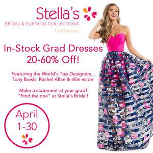 STELLA'S GRAD DRESS SALE! ALL IN STOCK GOWNS 20 TO 60% OFF!
