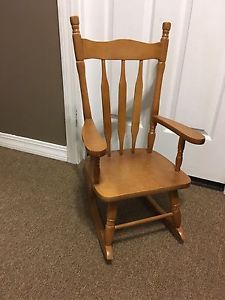 Small child real wood rocking chair