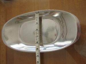 Stainless steel serving dish, approx. 13" x 6"