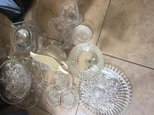 Various crystal dishes