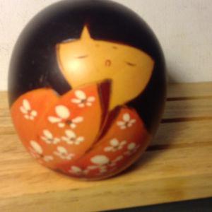 Vintage Japanese Wooden Kokeshi Doll, Collectible,