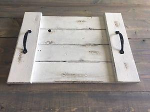 White Distressed Serving Tray - brand new!