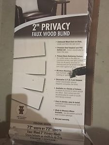 White wood faux blinds