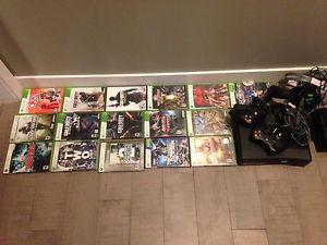 Xbox 360 with games