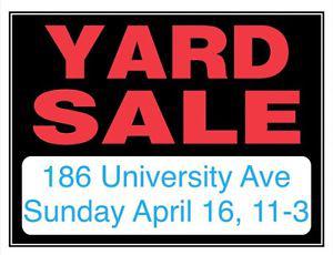 Yard Sale Easter Sunday