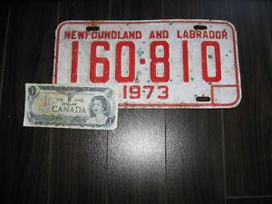 old plate & $1 bill