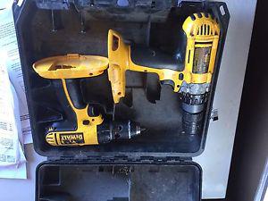 2 Dewalt 18 volt drills.