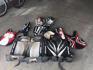 2 FULL sets of street hockey goalie gear