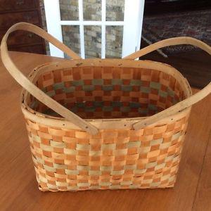 Antique Two Handled Blueberry Basket