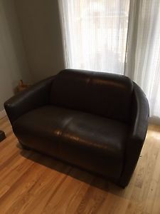 Apartment size leather loveseat